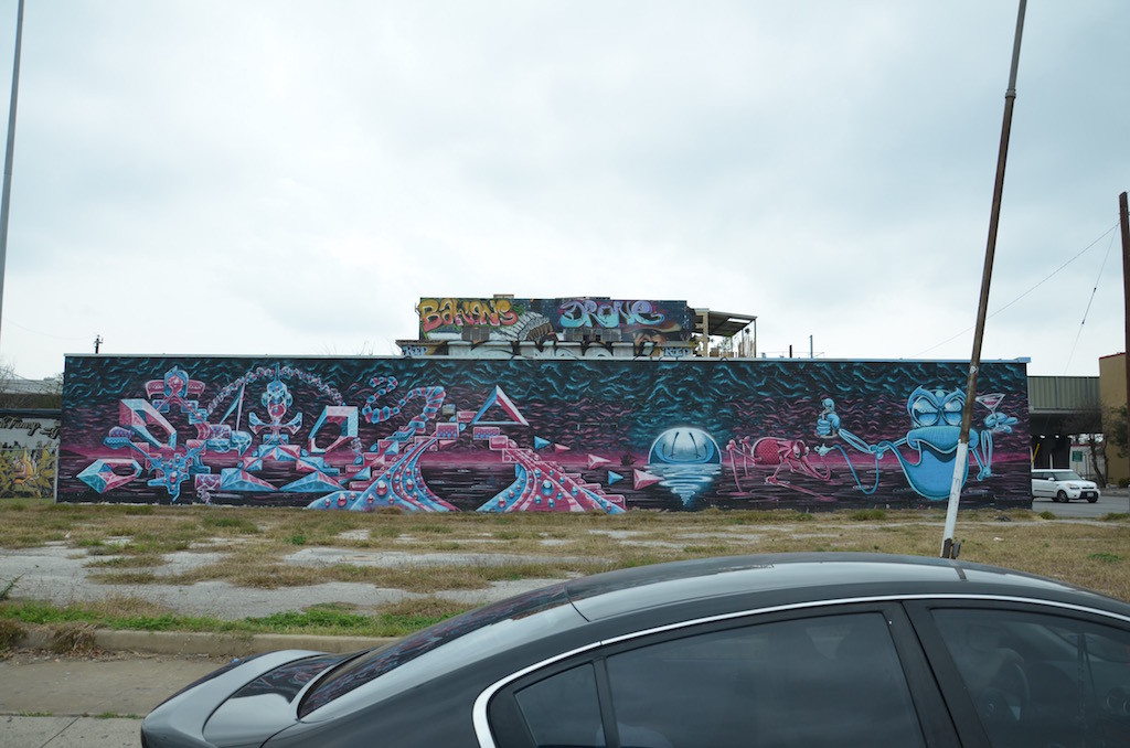 Mural along the freeway in San Antonio
