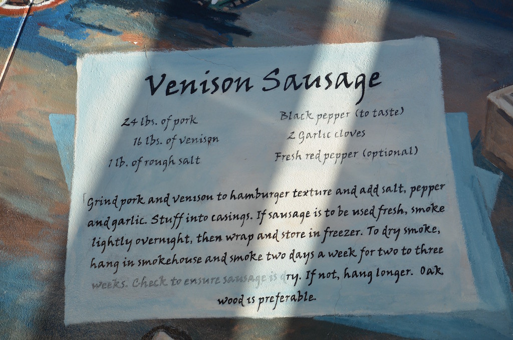 The murals even had a recipe for Venison sausage!