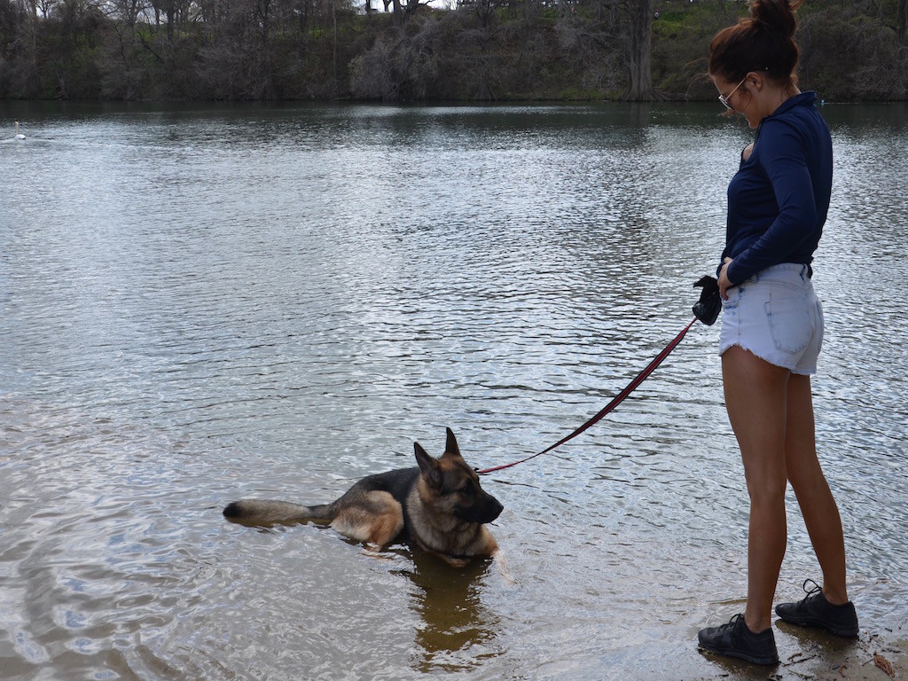 Mac loves water (unlike Zoe!)