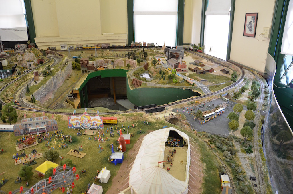 VERY detailed train setup. These old guys have LOTS of time on their hands!