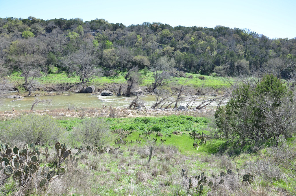 The River below the Pedernales Falls. Notice the light green? That's how high the river was a few moths ago during the flooding!