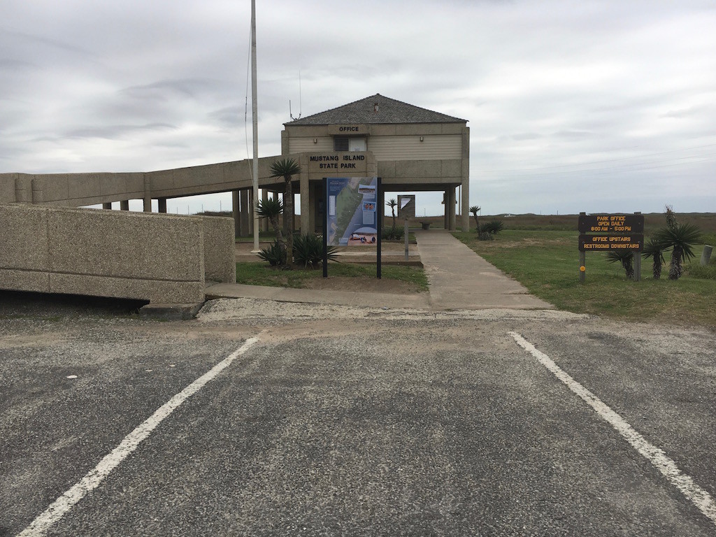 Our one picture of Mustang Island State Park- Closed due to the previous night's storm, BUMMER!