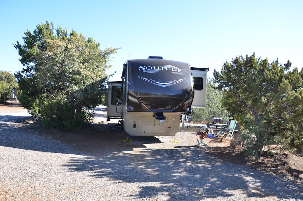 Our campsite, nice trees!