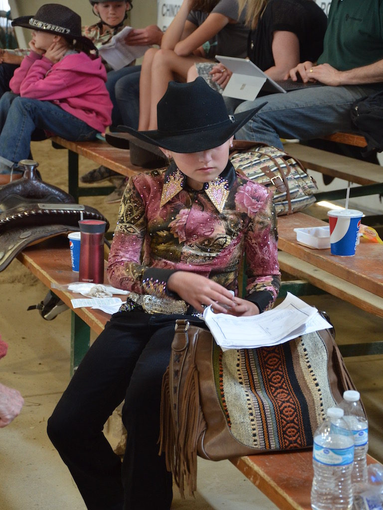Studying her next event intently!