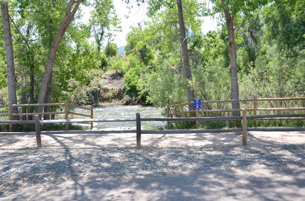 Our view of the rushing river