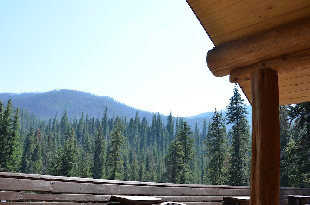 View from the back dining patio of the lodge.