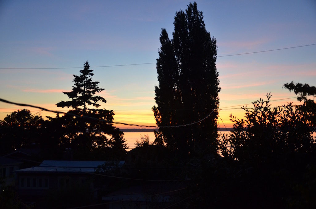 The evening sunset from Robert's back yard.