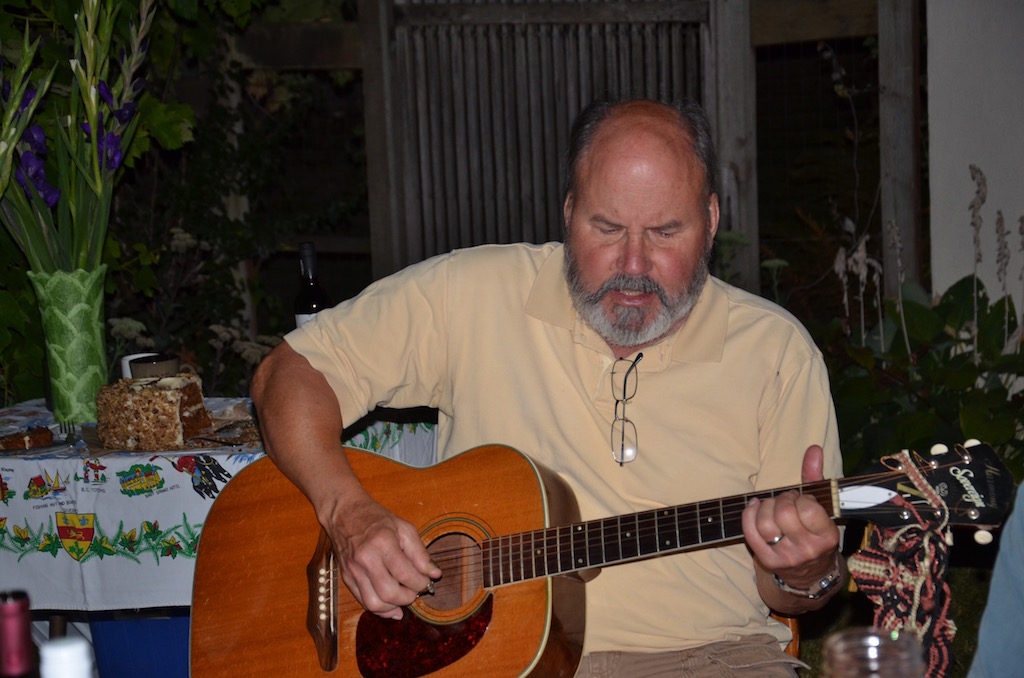 Her husband Peter Blake and his son entertained us with some great music